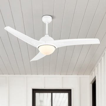 Sully 52" Contemporary Industrial Iron/Plastic Mobile-App/Remote-Controlled 6-Speed Propeller Integrated LED Ceiling Fan